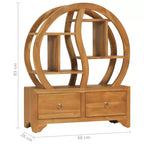 Meuble de rangement pour couloir avec étagère Yin Yang – Bois de teck massif