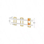 Étagères flottantes de 38 cm, lot de 3, blanc et or, rangement mural suspendu à 2 niveaux pour salle de bain, salon, chambre, cuisine