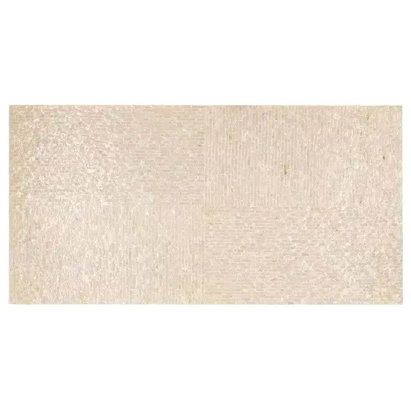 Table basse rectangulaire – Plateau en bois naturel, piètement en métal thermolaqué argenté