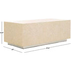 Table basse rectangulaire – Plateau en bois naturel, piètement en métal thermolaqué argenté