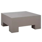 Table basse carrée – Oxyde de magnésium, design tambour sculptural, aucun assemblage requis