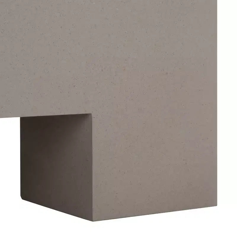 Table basse carrée – Oxyde de magnésium, design tambour sculptural, aucun assemblage requis