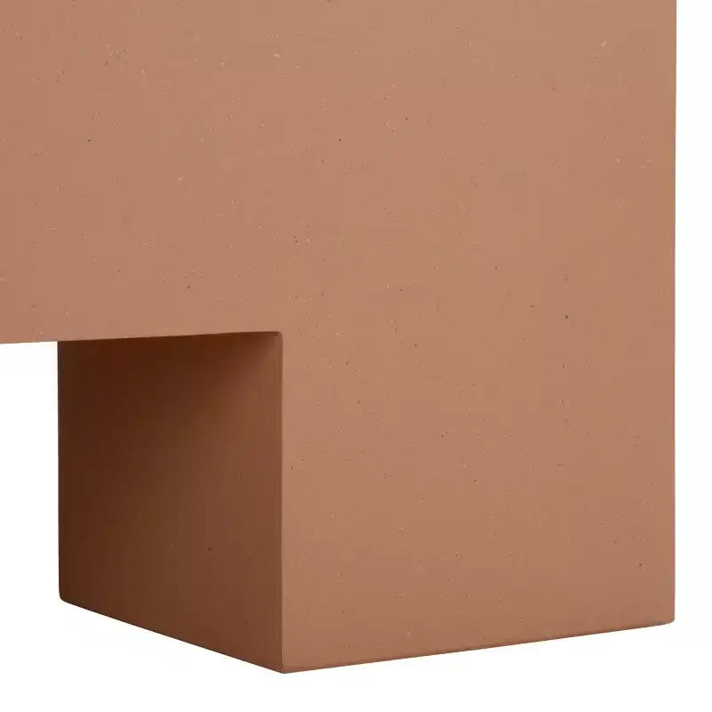 Table basse carrée – Oxyde de magnésium, design tambour sculptural, aucun assemblage requis