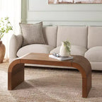 Table basse rectangulaire courbée – Bois et placage MDF, capacité de 20 kg
