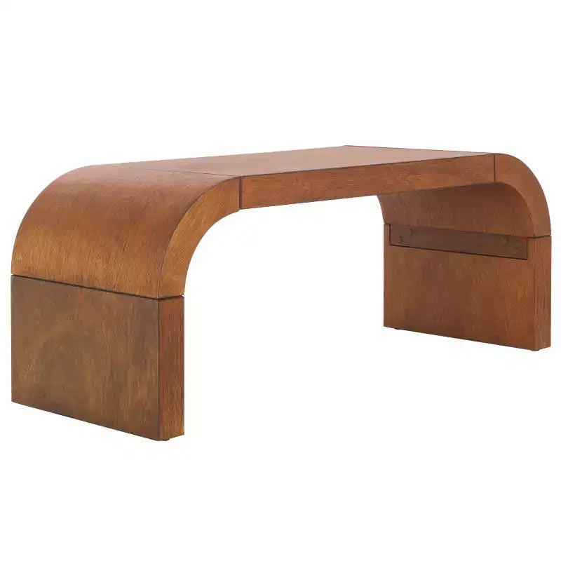 Table basse rectangulaire courbée – Bois et placage MDF, capacité de 20 kg