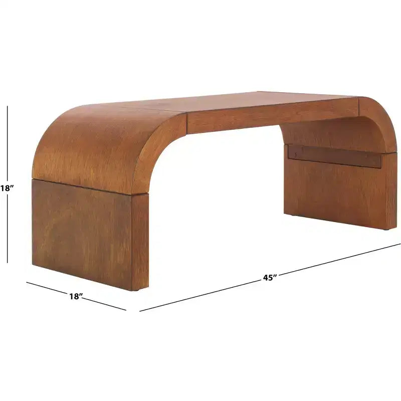 Table basse rectangulaire courbée – Bois et placage MDF, capacité de 20 kg
