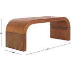 Table basse rectangulaire courbée – Bois et placage MDF, capacité de 20 kg