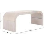Table basse rectangulaire courbée – Bois et placage MDF, capacité de 20 kg