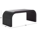 Table basse rectangulaire courbée – Bois et placage MDF, capacité de 20 kg