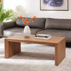 Table basse rectangulaire – Plateau en placage de bois, piètement en métal blanc, capacité de 50 kg