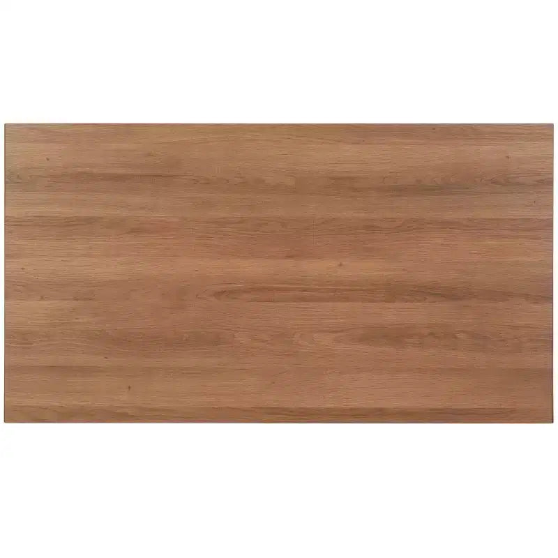 Table basse rectangulaire – Plateau en placage de bois, piètement en métal blanc, capacité de 50 kg
