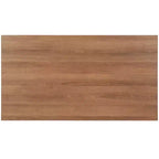 Table basse rectangulaire – Plateau en placage de bois, piètement en métal blanc, capacité de 50 kg