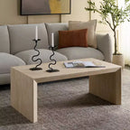 Table basse rectangulaire – Plateau en placage de bois, piètement en métal blanc, capacité de 50 kg