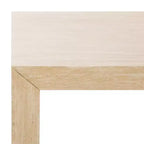 Table basse rectangulaire – Plateau en placage de bois, piètement en métal blanc, capacité de 50 kg