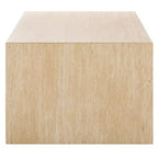 Table basse rectangulaire – Plateau en placage de bois, piètement en métal blanc, capacité de 50 kg