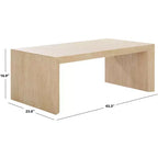 Table basse rectangulaire – Plateau en placage de bois, piètement en métal blanc, capacité de 50 kg