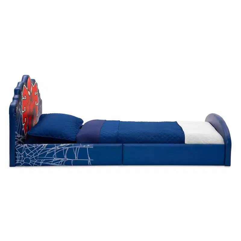 Lit jumeau Spider-Man capitonné pour enfants – Meuble de chambre de super-héros