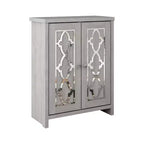 Meuble de salle de bain autoportant avec portes miroir – Chêne gris poussière, 25" L