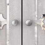 Meuble de salle de bain autoportant avec portes miroir – Chêne gris poussière, 25" L