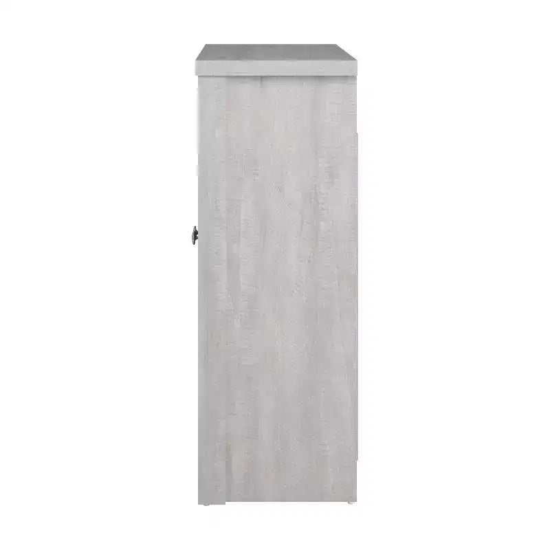 Meuble de salle de bain autoportant avec portes miroir – Chêne gris poussière, 25" L