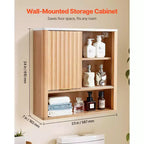 Meuble haut de salle de bain avec porte et étagère réglable – Rangement pour au-dessus des toilettes, Marron