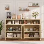 Buffet de ferme avec rangement, meuble de bar à café avec portes et étagères réglables, console en bois moderne pour la cuisine, le salon