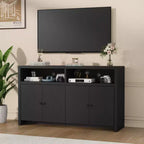 Buffet de ferme avec rangement, meuble de bar à café avec portes et étagères réglables, console en bois moderne pour la cuisine, le salon