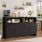 Farmhouse Buffet Sideboard Cabinet with Storage, Coffee Bar with Doors and Adjustable Shelves, Modern Wood Console Cabinet for Kitchen, Livingroom