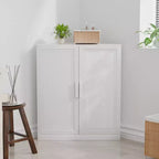 MAYEERTY Modern 2 Doors Utility Storage Cabinets Efficient Storage for Living Room Dining Room Bedroom White
