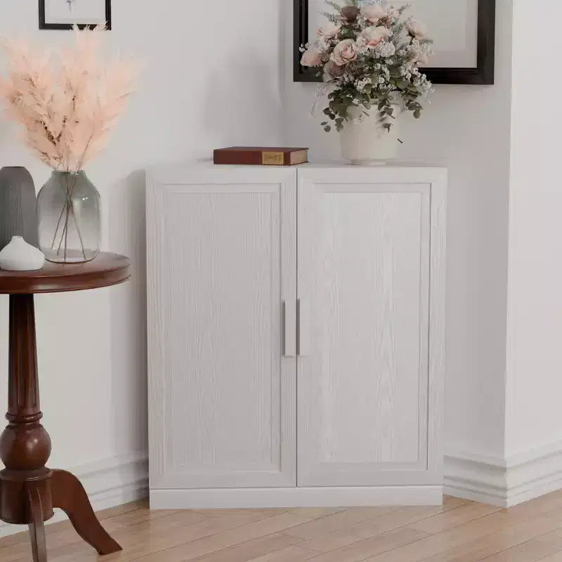 Meuble de rangement moderne à 2 portes pour salon et chambre à coucher – Blanc