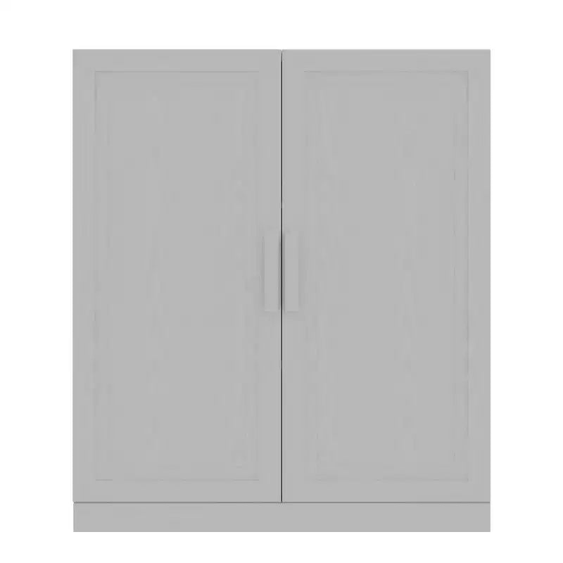 Meuble de rangement moderne à 2 portes pour salon et chambre à coucher – Blanc
