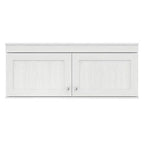 Buffet mural 2 portes – Style transitionnel, étagères réglables, blanc