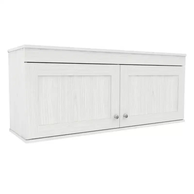 Buffet mural 2 portes – Style transitionnel, étagères réglables, blanc