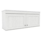 Buffet mural 2 portes – Style transitionnel, étagères réglables, blanc
