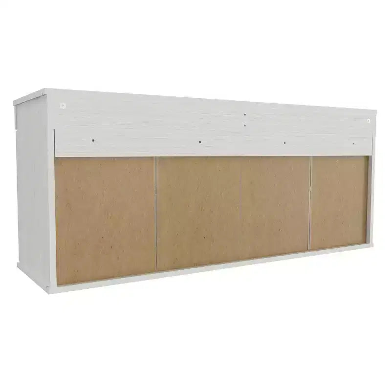 Buffet mural 2 portes – Style transitionnel, étagères réglables, blanc
