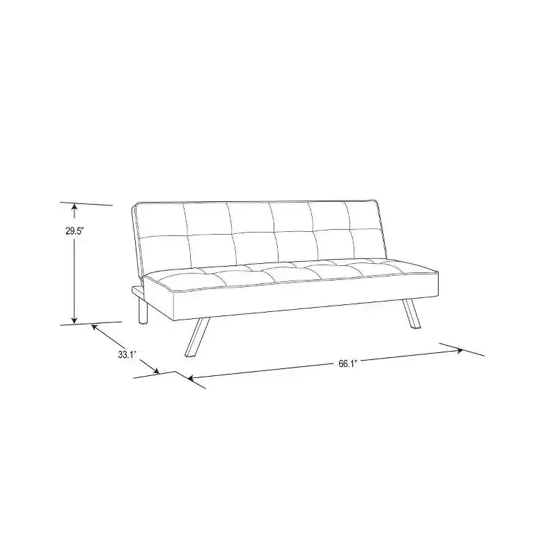 Canapé-lit futon convertible – Canapé inclinable multiposition pour salon