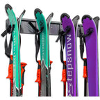RaxGo Ski Storage Rack, Wall Mounted Ski Rack Holds 4 Pairs of Skis & Skiing Poles or Snowboards