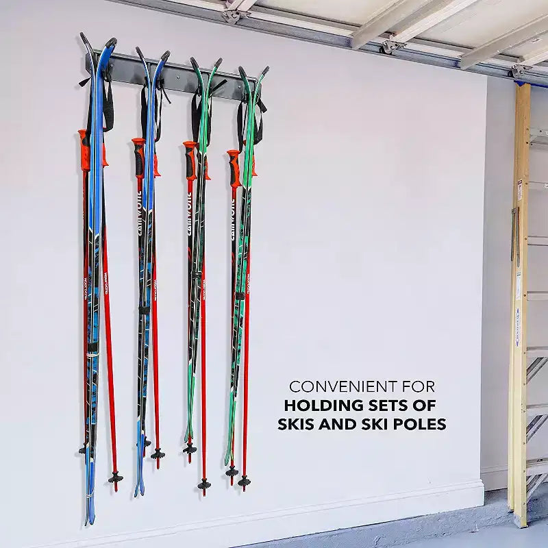 Porte-skis et snowboards mural – Peut contenir 4 paires de skis ou de snowboards