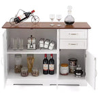 Costway Buffet, Armoire de Rangement de Cuisine avec 2 Tiroirs et 3 Portes