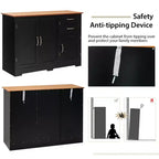 Costway Buffet, Armoire de Rangement de Cuisine avec 2 Tiroirs et 3 Portes