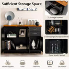 Costway Buffet, Armoire de Rangement de Cuisine avec 2 Tiroirs et 3 Portes