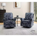 Set of 2 Pablo traditional-normal Manual Swivel Glider Recliner with Nailhead Trims for Living Room | KARAT HOME