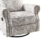 Ensemble de 2 fauteuils inclinables pivotants manuels avec bordure cloutée – Salon