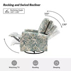 Ensemble de 2 fauteuils inclinables pivotants manuels avec bordure cloutée – Salon