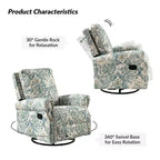 Ensemble de 2 fauteuils inclinables pivotants manuels avec bordure cloutée – Salon