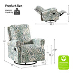 Ensemble de 2 fauteuils inclinables pivotants manuels avec bordure cloutée – Salon