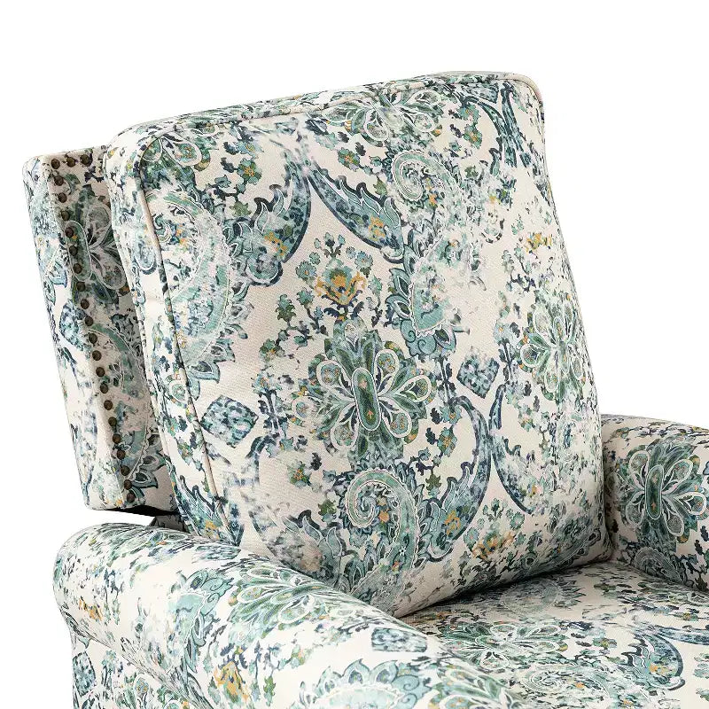 Ensemble de 2 fauteuils inclinables pivotants manuels avec bordure cloutée – Salon