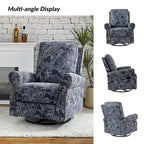 Ensemble de 2 fauteuils inclinables pivotants manuels avec bordure cloutée – Salon