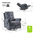 Ensemble de 2 fauteuils inclinables pivotants manuels avec bordure cloutée – Salon