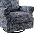 Ensemble de 2 fauteuils inclinables pivotants manuels avec bordure cloutée – Salon